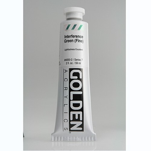 Golden, Heavy Body, Acrylic, Paint, 2oz, Interference Green (Fine)